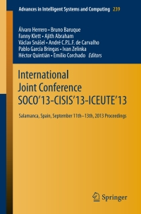 Cover image: International Joint Conference SOCO’13-CISIS’13-ICEUTE’13 9783319018539