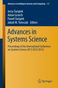 Cover image: Advances in Systems Science 9783319018560