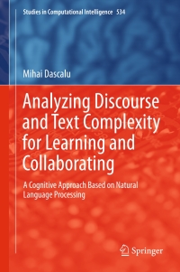 Omslagafbeelding: Analyzing Discourse and Text Complexity for Learning and Collaborating 9783319034188