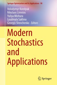 Cover image: Modern Stochastics and Applications 9783319035116