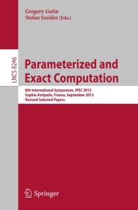 Cover image: Parameterized and Exact Computation 9783319038971