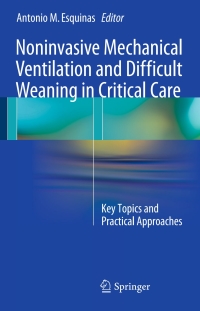 Imagen de portada: Noninvasive Mechanical Ventilation and Difficult Weaning in Critical Care 9783319042589