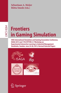 Titelbild: Frontiers in Gaming Simulation 9783319049533