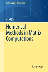 Cover image: Numerical Methods in Matrix Computations 9783319050881