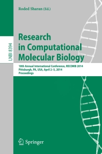 Cover image: Research in Computational Molecular Biology 9783319052687