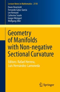 Imagen de portada: Geometry of Manifolds with Non-negative Sectional Curvature 9783319063720
