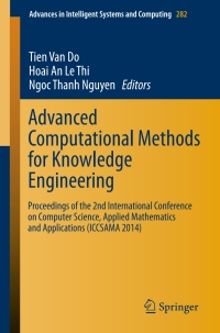 Cover image: Advanced Computational Methods for Knowledge Engineering 9783319065687