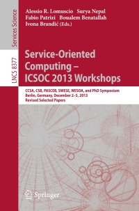 صورة الغلاف: Service-Oriented Computing--ICSOC 2013 Workshops 9783319068589