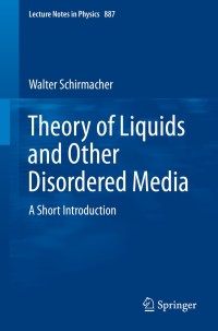 Cover image: Theory of Liquids and Other Disordered Media 9783319069494