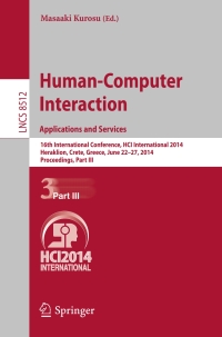 صورة الغلاف: Human-Computer Interaction. Applications and Services 9783319072265