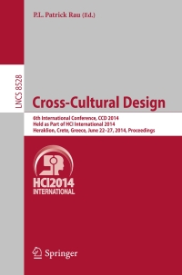 Imagen de portada: Cross-Cultural Design 9783319073071