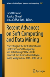 Cover image: Recent Advances on Soft Computing and Data Mining 9783319076911