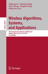 Imagen de portada: Wireless Algorithms, Systems, and Applications 9783319077819