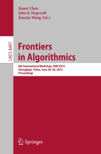 Cover image: Frontiers in Algorithmics 9783319080154