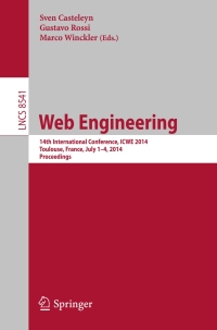 Cover image: Web Engineering 9783319082448