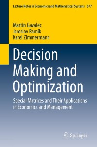 Cover image: Decision Making and Optimization 9783319083223