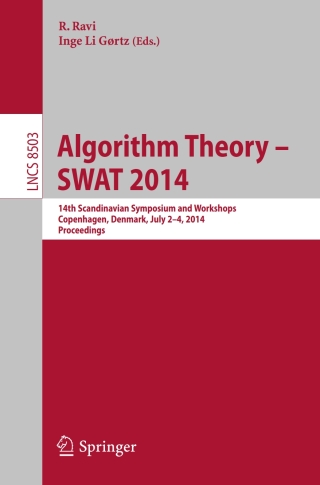 Cover image: Algorithm Theory -- SWAT 2014 9783319084039
