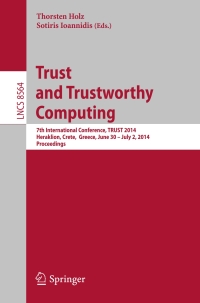 Cover image: Trust and Trustworthy Computing 9783319085920