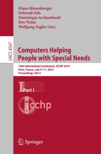 Cover image: Computers Helping People with Special Needs 9783319085951