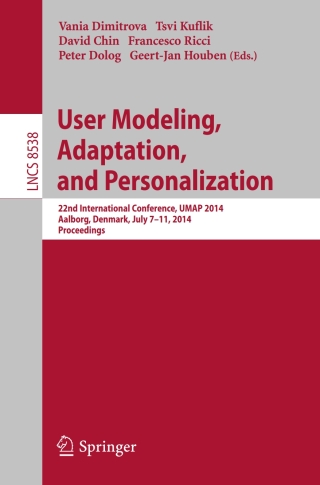 Cover image: User Modeling, Adaptation and Personalization 9783319087856