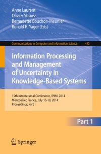 Cover image: Information Processing and Management of Uncertainty 9783319087948