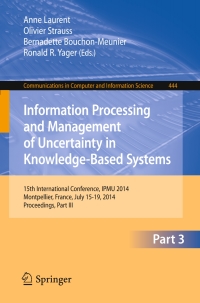 Cover image: Information Processing and Management of Uncertainty 9783319088518