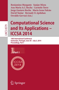 Imagen de portada: Computational Science and Its Applications - ICCSA 2014 9783319091433