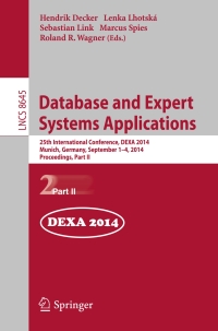Cover image: Database and Expert Systems Applications 9783319100845