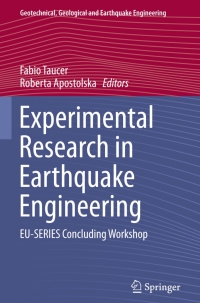 Imagen de portada: Experimental Research in Earthquake Engineering 9783319101354