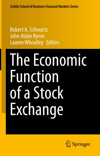 Cover image: The Economic Function of a Stock Exchange 9783319103495