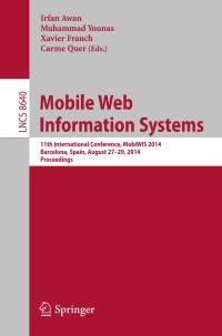 Cover image: Mobile Web Information Systems 9783319103587