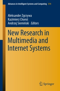 Cover image: New Research in Multimedia and Internet Systems 9783319103822