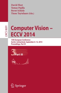 Cover image: Computer Vision -- ECCV 2014 9783319105772
