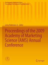 Imagen de portada: Proceedings of the 2009 Academy of Marketing Science (AMS) Annual Conference 9783319108636