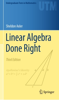 Cover image: Linear Algebra Done Right 3rd edition 9783319110790