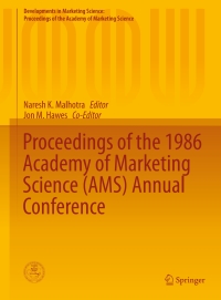 Titelbild: Proceedings of the 1986 Academy of Marketing Science (AMS) Annual Conference 9783319111001