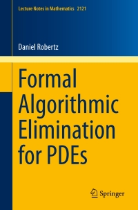 Omslagafbeelding: Formal Algorithmic Elimination for PDEs 9783319114446