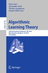 Cover image: Algorithmic Learning Theory 9783319116617