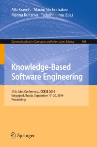 صورة الغلاف: Knowledge-Based Software Engineering 9783319118536