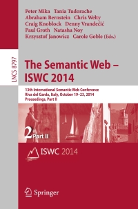 Cover image: The Semantic Web – ISWC 2014 9783319119144