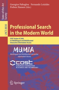 صورة الغلاف: Professional Search in the Modern World 9783319125107