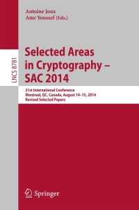 Imagen de portada: Selected Areas in Cryptography -- SAC 2014 9783319130507