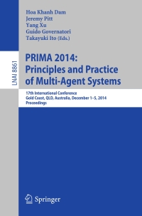 Imagen de portada: PRIMA 2014: Principles and Practice of Multi-Agent Systems 9783319131900