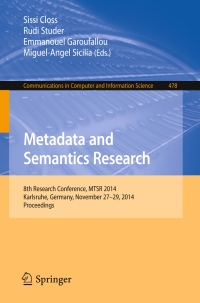 Titelbild: Metadata and Semantics Research 9783319136738