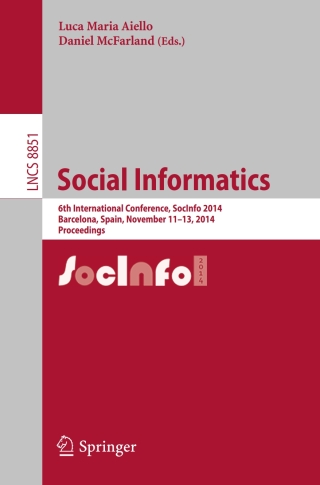 Cover image: Social Informatics 9783319137339