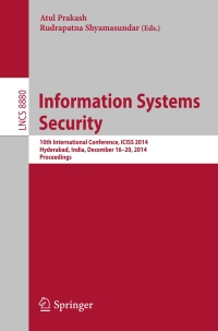 Imagen de portada: Information Systems Security 9783319138404