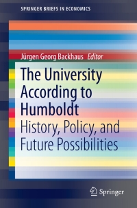 Cover image: The University According to Humboldt 9783319138558