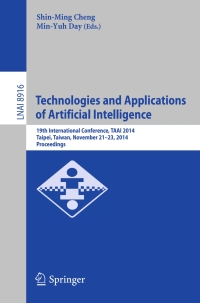 Imagen de portada: Technologies and Applications of Artificial Intelligence 9783319139869