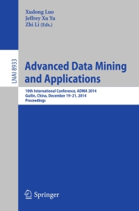 Cover image: Advanced Data Mining and Applications 9783319147161
