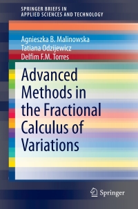 Imagen de portada: Advanced Methods in the Fractional Calculus of Variations 9783319147550